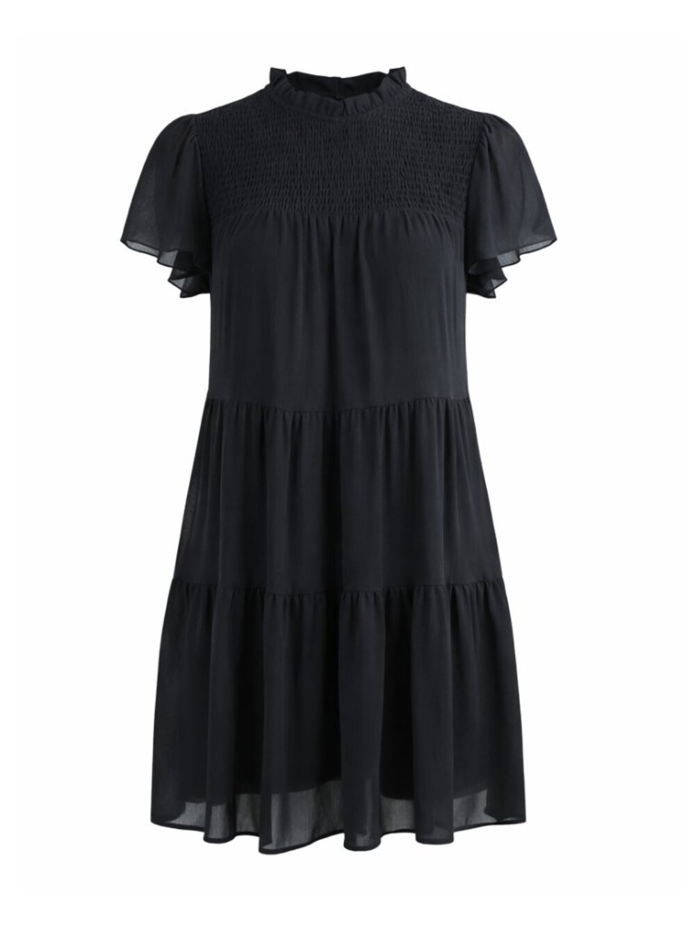 Smocked Tiered Babydoll Mini Dress